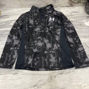 Under Armour Kids Black quarter zip pullover size S new